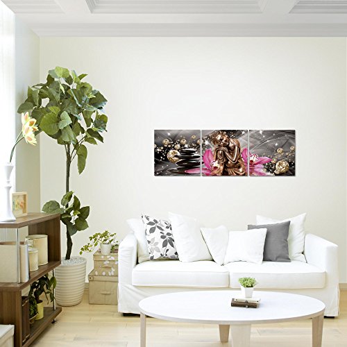 Buddha Orchidee Bild Kunstdruck auf Vlies-Leinwand F007