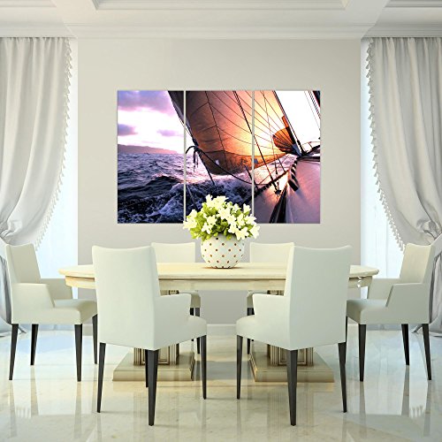 Wasser Boot Bild Kunstdruck auf Vlies-Leinwand S191