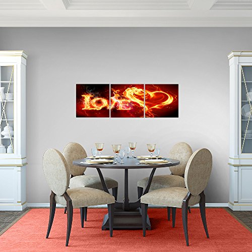 Abstrakt Feuer Love Bild Kunstdruck auf Vlies-Leinwand S057