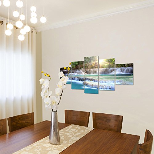 Wasserfall Landschaft Bild Kunstdruck auf Vlies-Leinwand L123