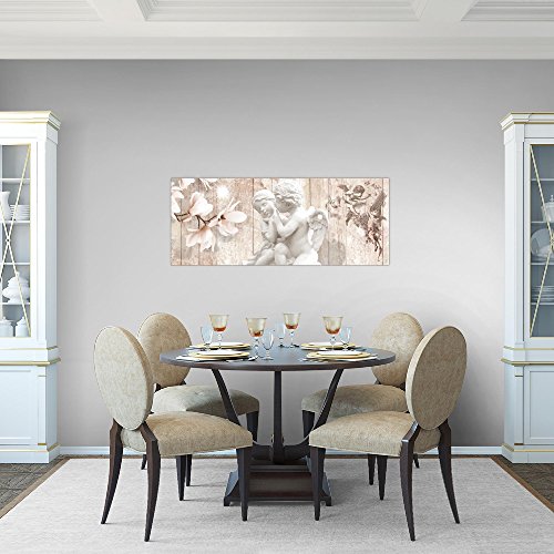 Engel Blumen Bild Kunstdruck auf Vlies-Leinwand B496
