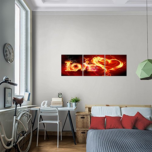 Abstrakt Feuer Love Bild Kunstdruck auf Vlies-Leinwand S057