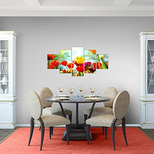 Tulpen Blumen Bild Kunstdruck auf Vlies-Leinwand F444