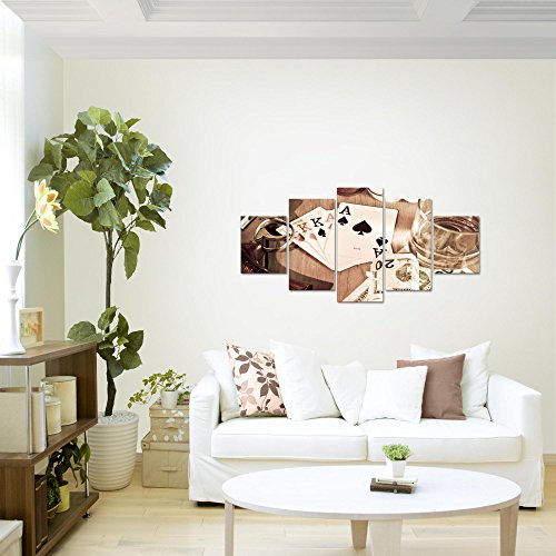 Poker Whisky Waffe Bild Kunstdruck auf Vlies-Leinwand S153