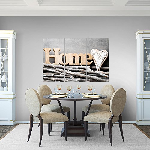 Home Herz Bild Kunstdruck auf Vlies-Leinwand H023