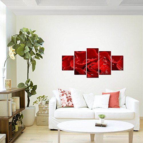 Rose Blumen Bild Kunstdruck auf Vlies-Leinwand B377