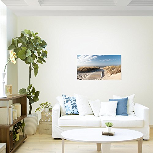 Strand Meer Landschaft Bild Kunstdruck auf Vlies-Leinwand L005