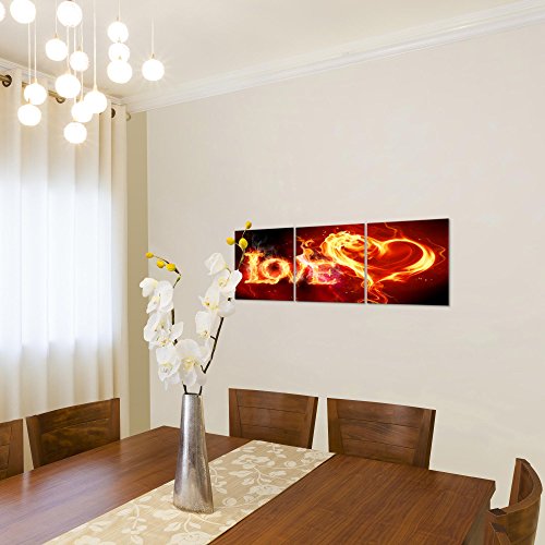 Abstrakt Feuer Love Bild Kunstdruck auf Vlies-Leinwand S057