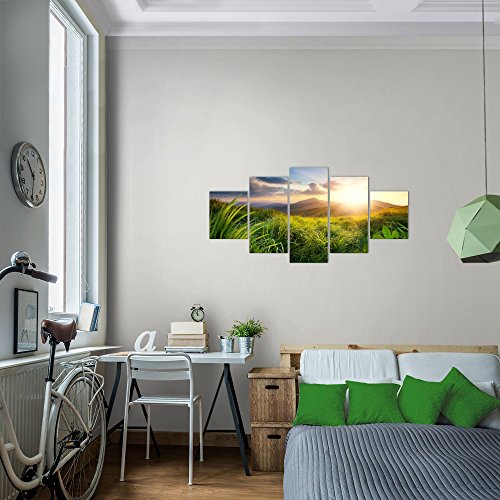 Sonnenuntergang Landschaft Bild Kunstdruck auf Vlies-Leinwand L025