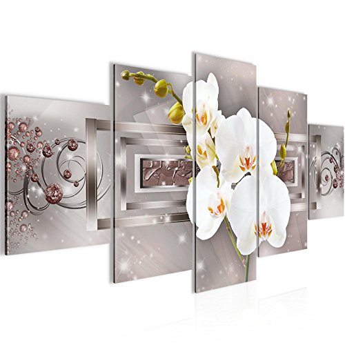 Orchidee Blumen Bild Kunstdruck auf Vlies-Leinwand B120