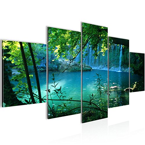 Wasserfall Landschaft Bild Kunstdruck auf Vlies-Leinwand L144