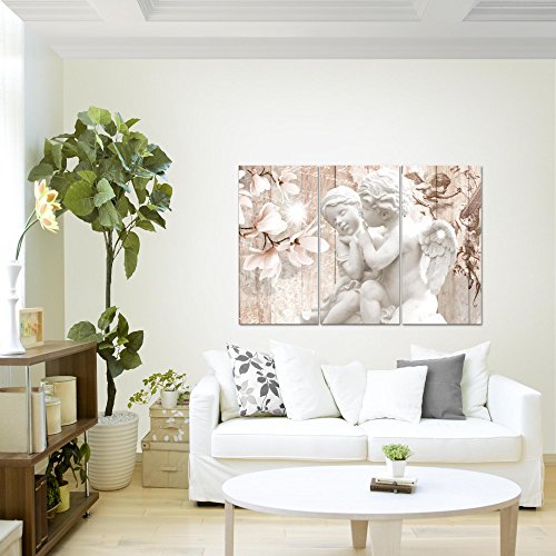 Engel Blumen Bild Kunstdruck auf Vlies-Leinwand B500