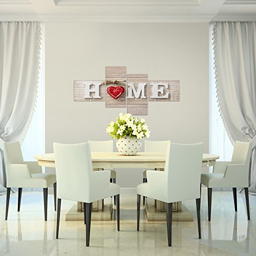 Home Herz Bild Kunstdruck auf Vlies-Leinwand H019