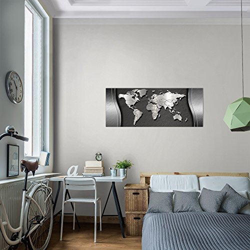 Weltkarte World Map Bild Kunstdruck auf Vlies-Leinwand W036