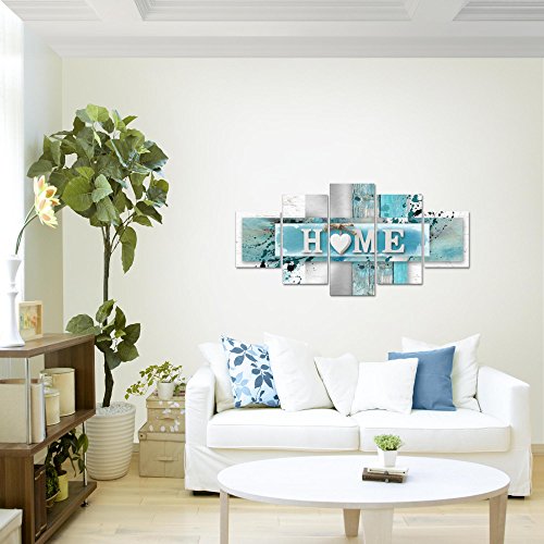 Home Herz Bild Kunstdruck auf Vlies-Leinwand H032