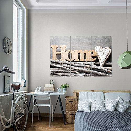 Home Herz Bild Kunstdruck auf Vlies-Leinwand H023