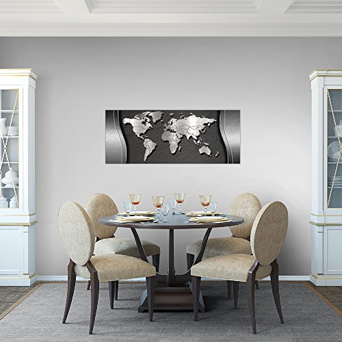 Weltkarte World Map Bild Kunstdruck auf Vlies-Leinwand W036