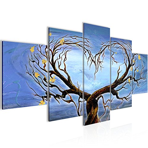 Herz Baum Bild Kunstdruck auf Vlies-Leinwand S083
