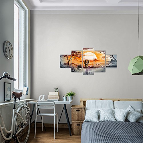 Afrika Elefant Bild Kunstdruck auf Vlies-Leinwand Af010