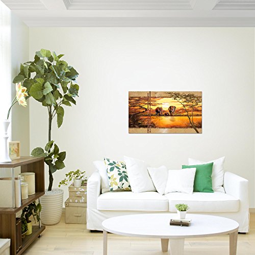 Afrika Elefant Bild Kunstdruck auf Vlies-Leinwand Af024