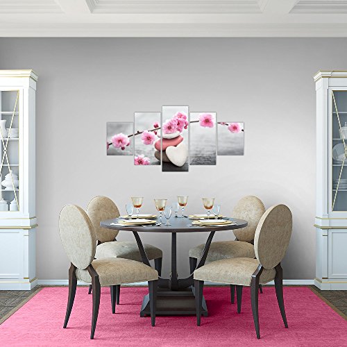 Feng Shui Blumen Bild Kunstdruck auf Vlies-Leinwand B470