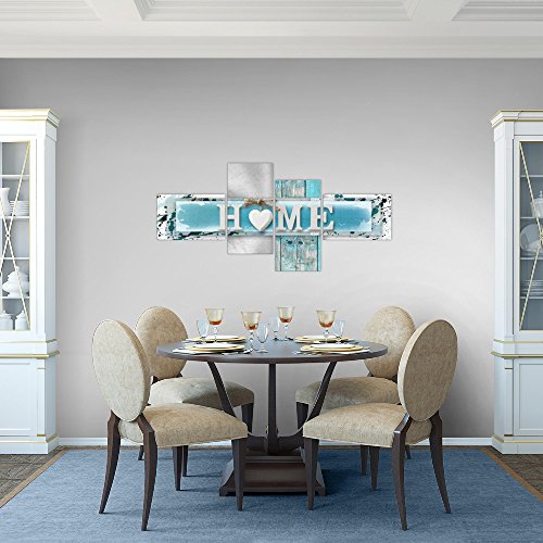 Home Herz Bild Kunstdruck auf Vlies-Leinwand H021