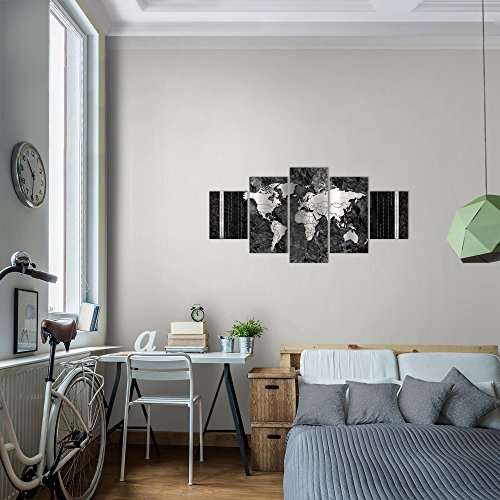 Weltkarte World Map Bild Kunstdruck auf Vlies-Leinwand W050