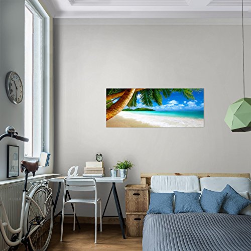 Strand Palmen Landschaft Bild Kunstdruck auf Vlies-Leinwand L014