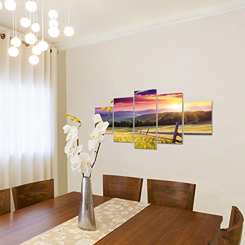 Sonnenaufgang Landschaft Bild Kunstdruck auf Vlies-Leinwand L051