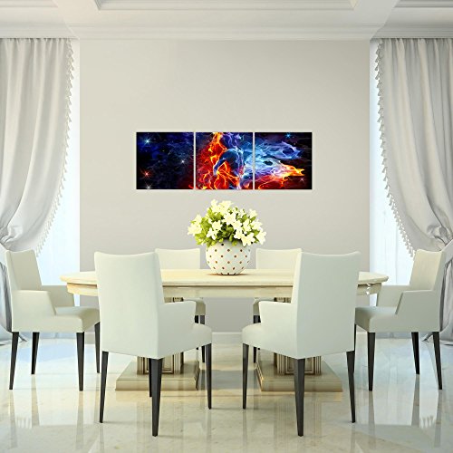 Feuer und Eis Figuren Bild Kunstdruck auf Vlies-Leinwand S045