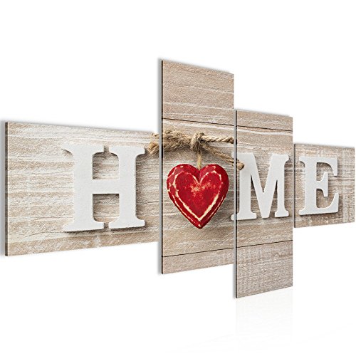 Home Herz Bild Kunstdruck auf Vlies-Leinwand H019