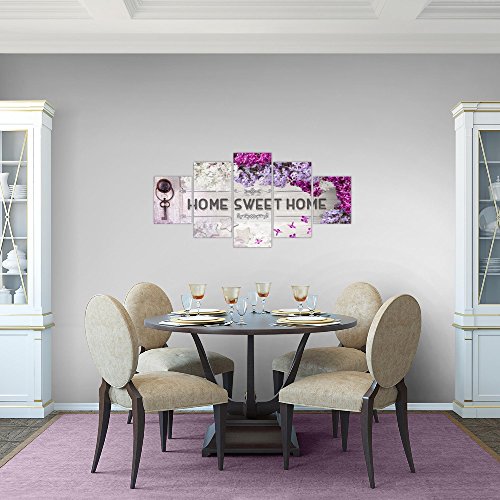 Home Flieder Bild Kunstdruck auf Vlies-Leinwand H010