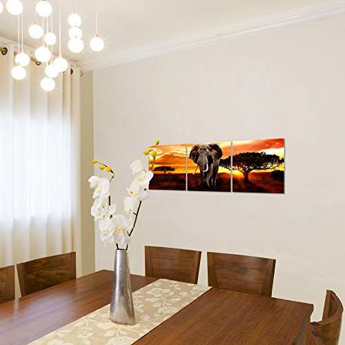 Afrika Elefant Bild Kunstdruck auf Vlies-Leinwand Af004