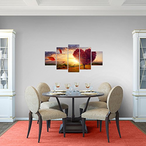 Herbst Baum Herz Landschaft Bild Kunstdruck auf Vlies-Leinwand L159