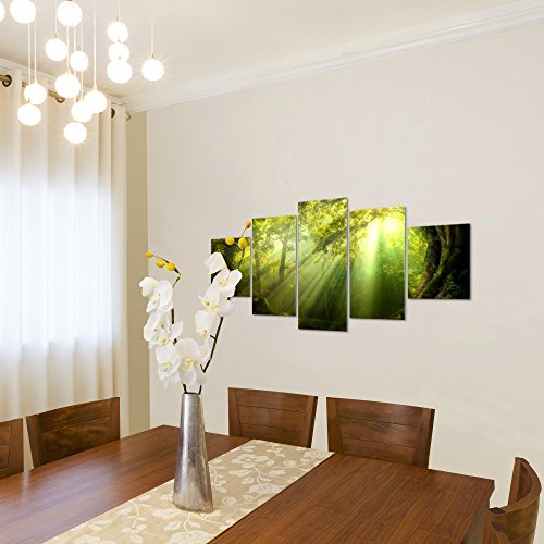 Wald Landschaft Bild Kunstdruck auf Vlies-Leinwand L063