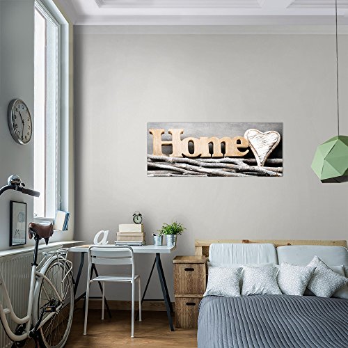 Home Herz Bild Kunstdruck auf Vlies-Leinwand H025
