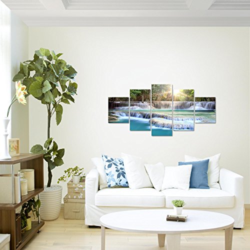Wasserfall Landschaft Bild Kunstdruck auf Vlies-Leinwand L123