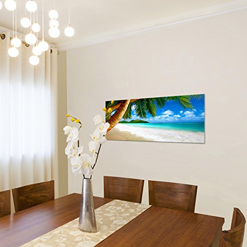 Strand Palmen Landschaft Bild Kunstdruck auf Vlies-Leinwand L014