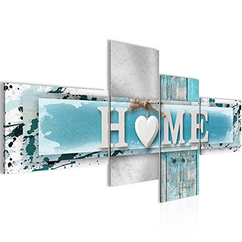 Home Herz Bild Kunstdruck auf Vlies-Leinwand H021