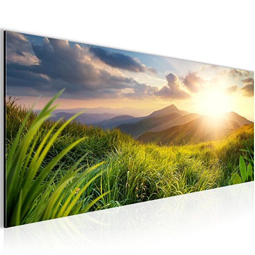 Sonnenuntergang Landschaft Bild Kunstdruck auf Vlies-Leinwand L024