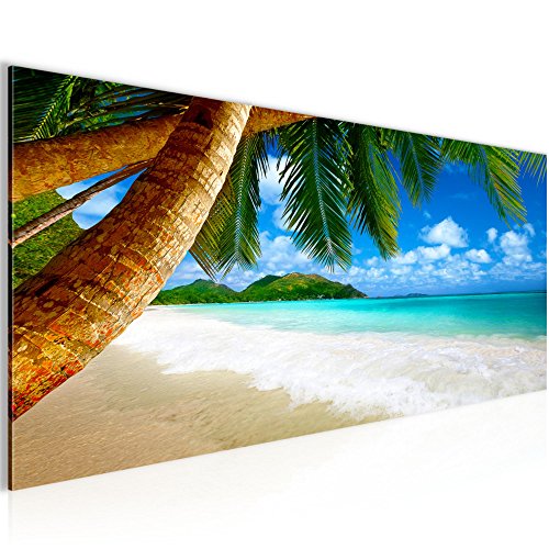 Strand Palmen Landschaft Bild Kunstdruck auf Vlies-Leinwand L014