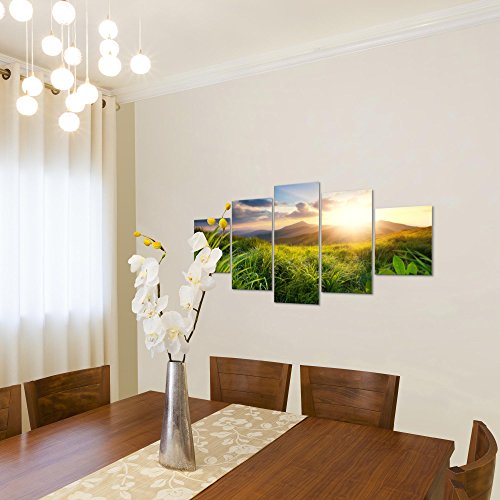 Sonnenuntergang Landschaft Bild Kunstdruck auf Vlies-Leinwand L025