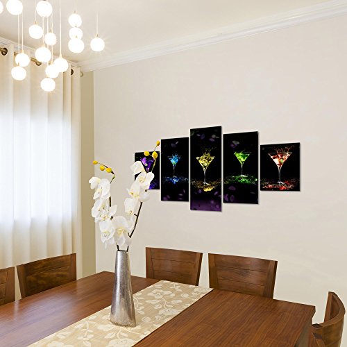 Martini Gläser Bild Kunstdruck auf Vlies-Leinwand S177