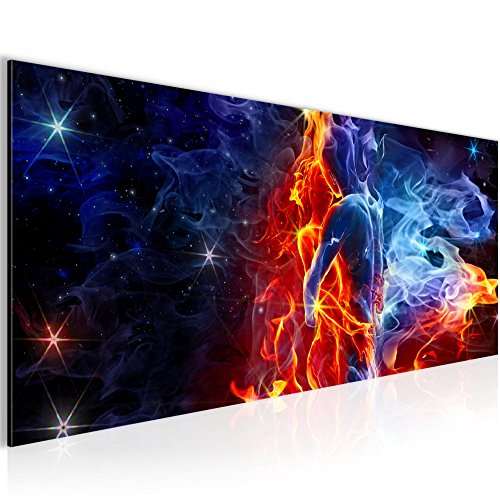 Feuer und Eis Figuren Bild Kunstdruck auf Vlies-Leinwand S046