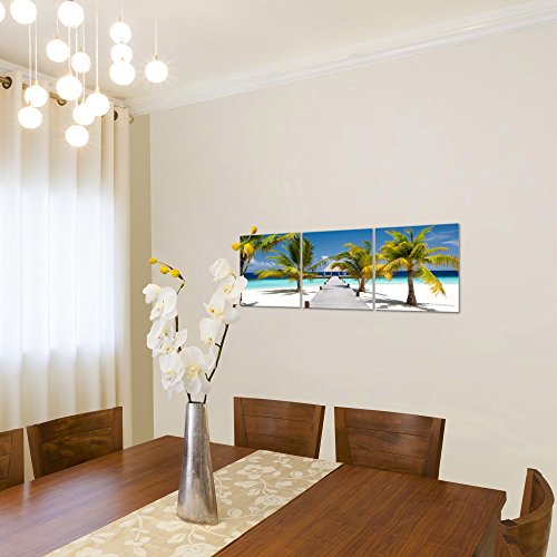 Strand Palmen Landschaft Bild Kunstdruck auf Vlies-Leinwand L009