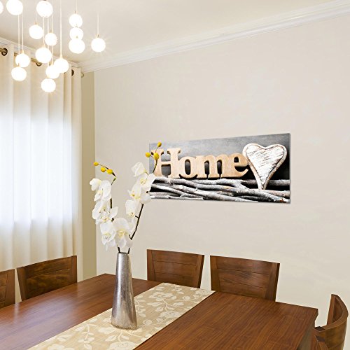 Home Herz Bild Kunstdruck auf Vlies-Leinwand H025