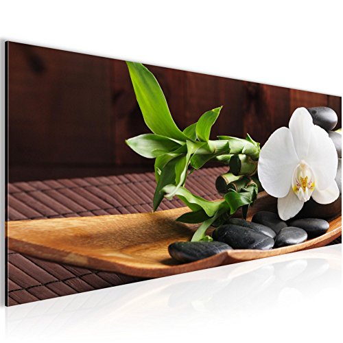Feng Shui Orchidee Blumen Bild Kunstdruck auf Vlies-Leinwand B337