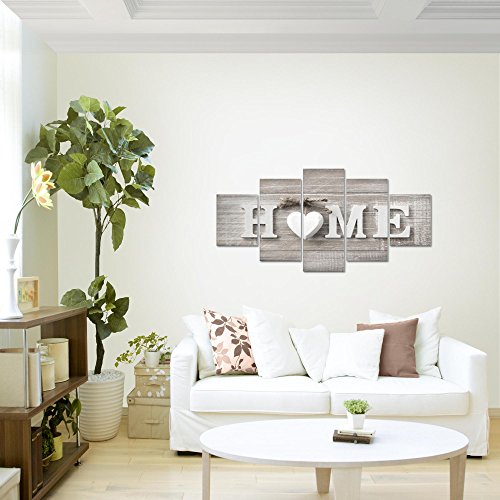 Home Herz Bild Kunstdruck auf Vlies-Leinwand H020