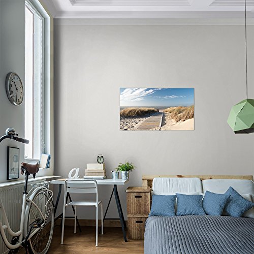 Strand Meer Landschaft Bild Kunstdruck auf Vlies-Leinwand L005