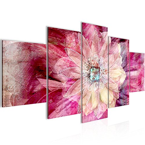Abstrakt Blumen Bild Kunstdruck auf Vlies-Leinwand B466